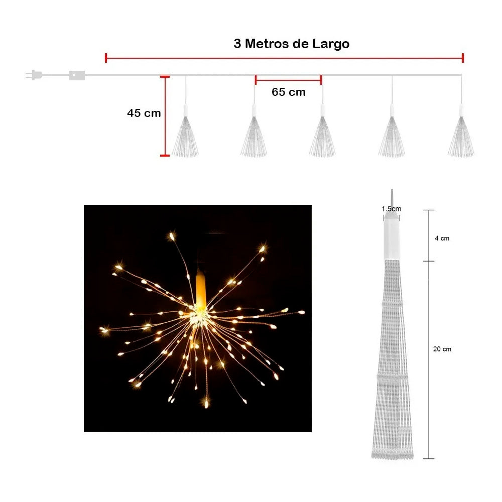 Luces Fuegos Artificiales LED-TrendStar™ 🎇- 3 METROS