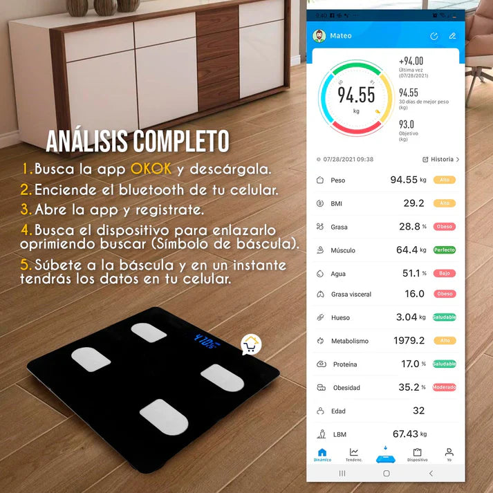 Bascula Smart | Báscula Inteligente con Bluetooth💪📱